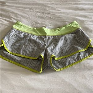 Lululemon yellow/gray shorts